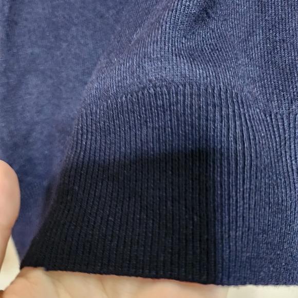 Zara Navy Blue V-neck Viscose Blend - Picture 5 of 7